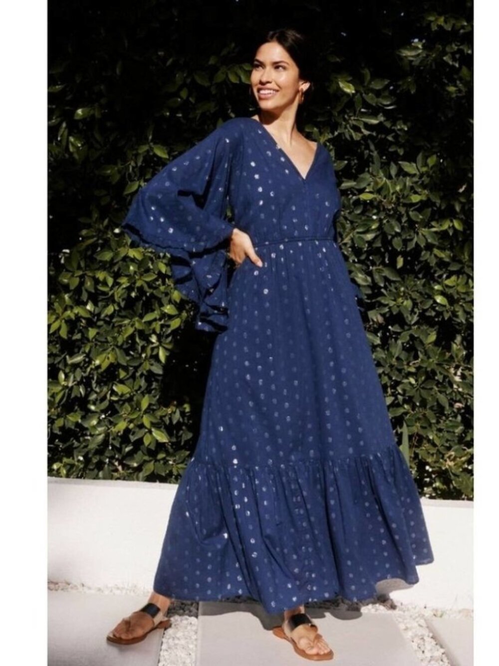 Anthropologie PQ Shimmer Cover Up Maxi Dress NWOT M/L